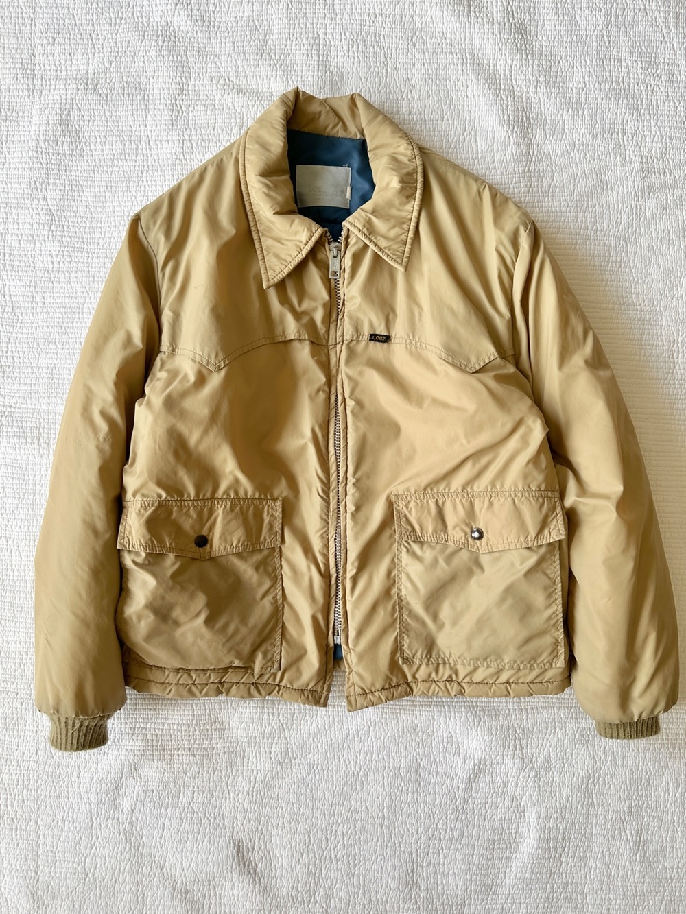 Vintage 70s Lee Tan Quilted Western Jacket Yellowstone Men's XL